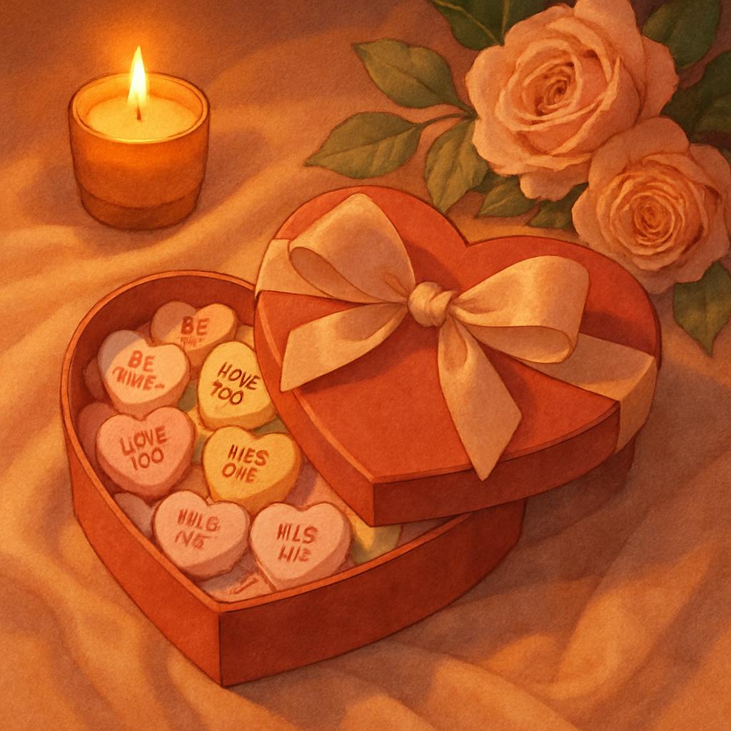 Beautiful illustration for valentine's day candy hearts