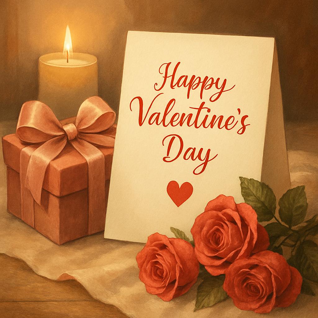Beautiful illustration for valentine's day card printable
