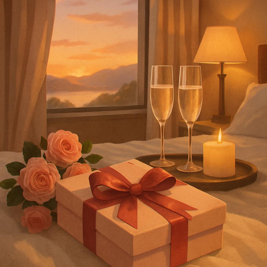 Beautiful illustration for valentine's day getaway
