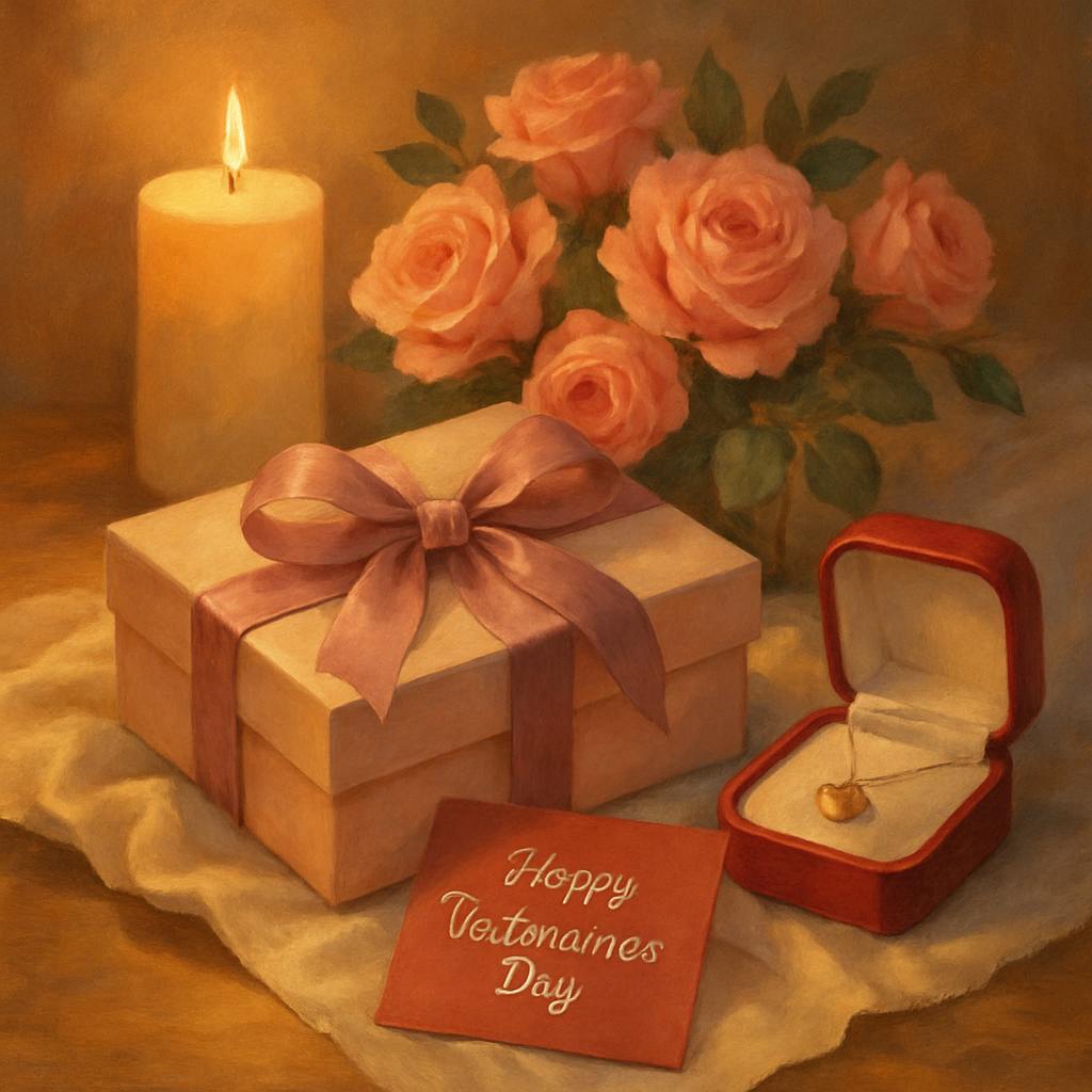 Beautiful illustration for valentine's day gift for her