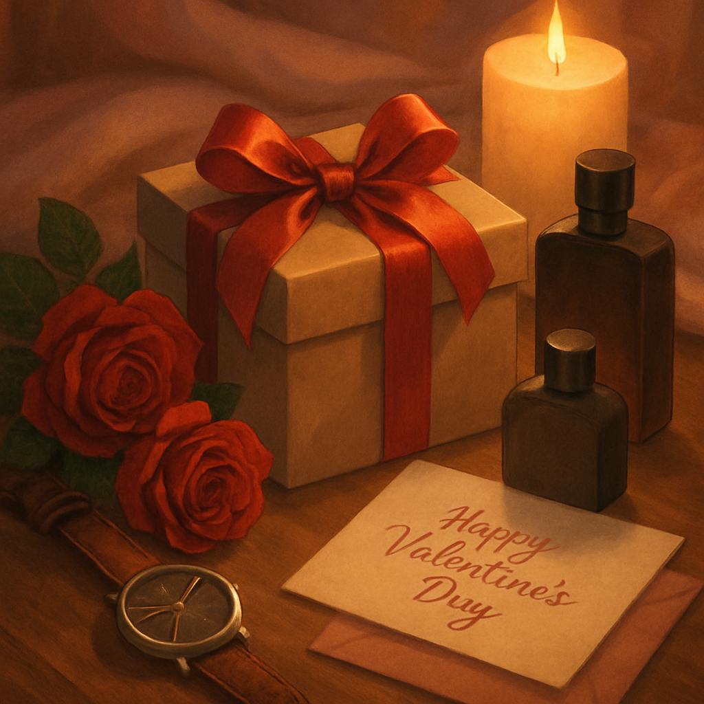 Beautiful illustration for valentine's day gift for him