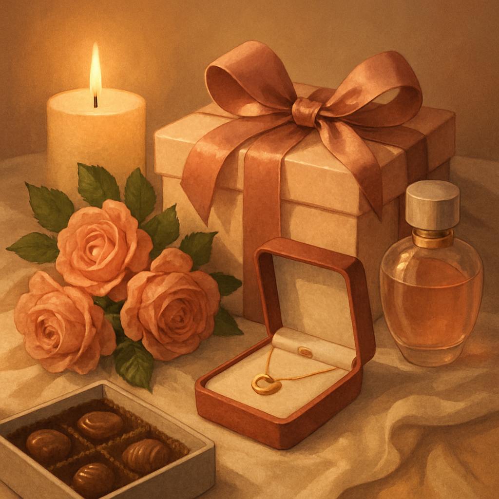 Beautiful illustration for valentine's day gift ideas for her