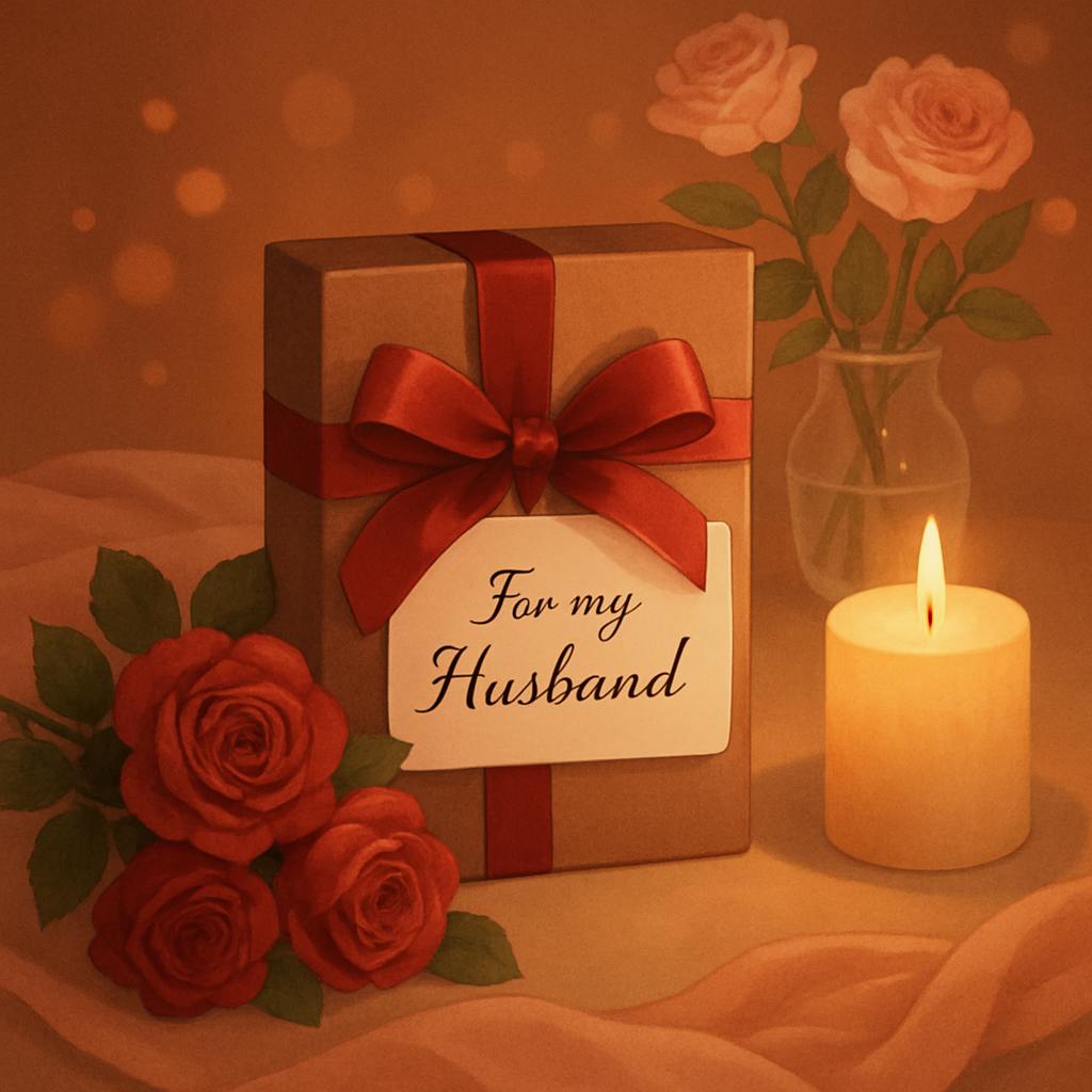 Beautiful illustration for valentine's day gift for husband