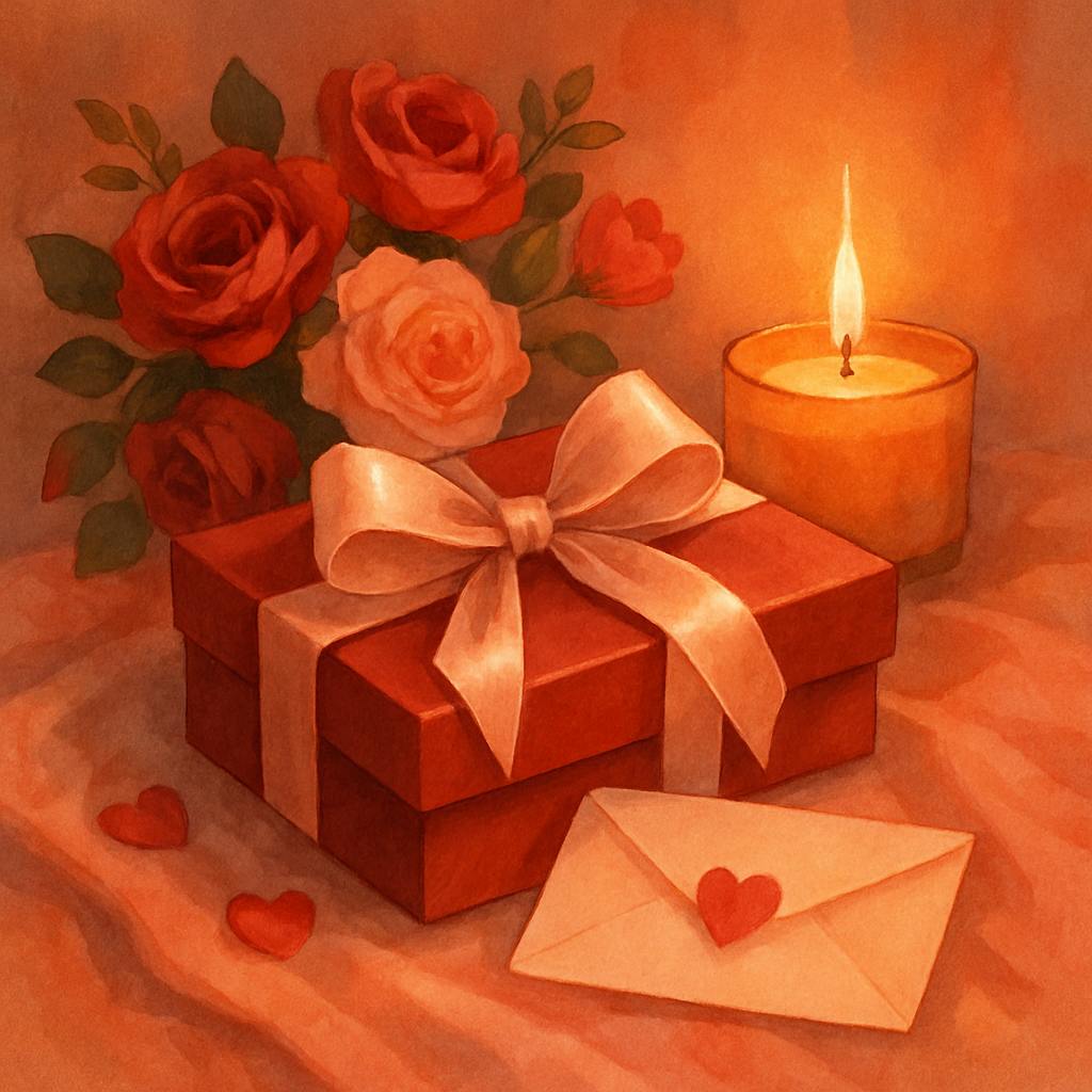 Beautiful illustration for valentine's day color palette