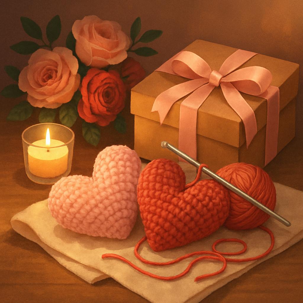 Beautiful illustration for valentine's day crochet ideas