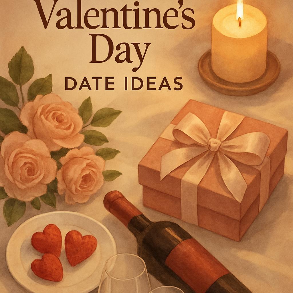 Beautiful illustration for valentine's day date ideas