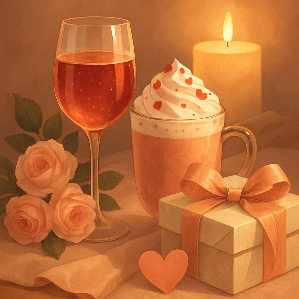 Beautiful illustration for valentine's day drinks