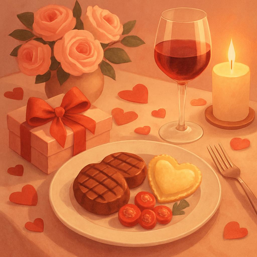 Beautiful illustration for valentine's day food