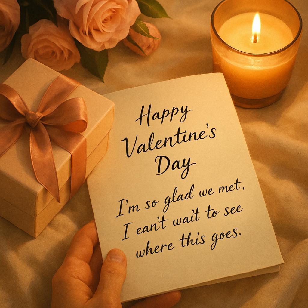 Beautiful illustration for what to write in a valentine's day card for a new relationship