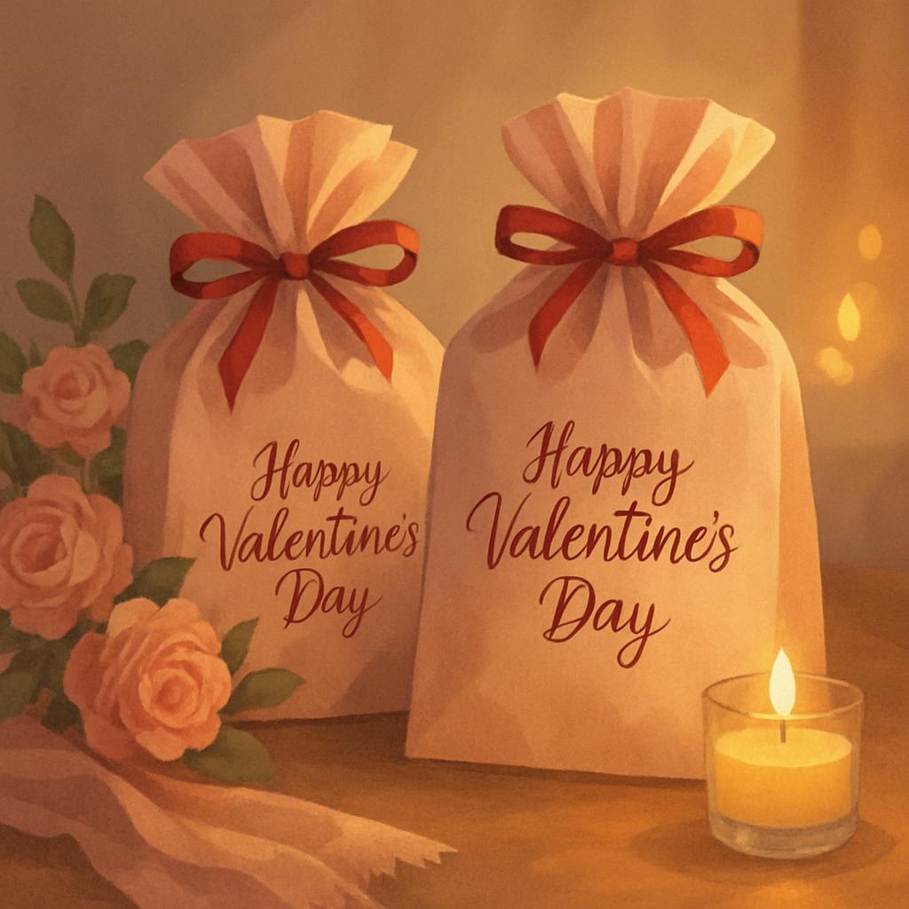 Beautiful illustration for valentine's day goodie bags