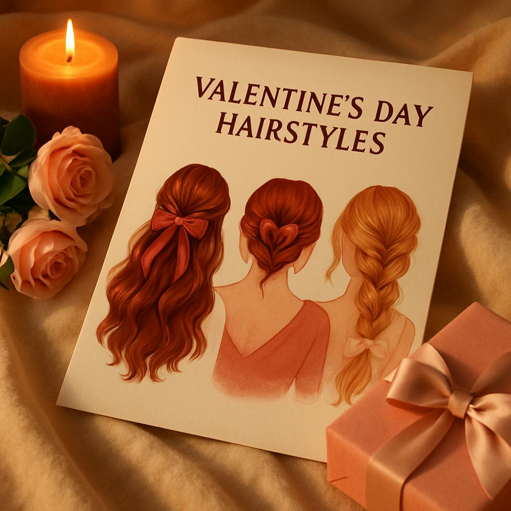 Beautiful illustration for valentine's day hairstyles