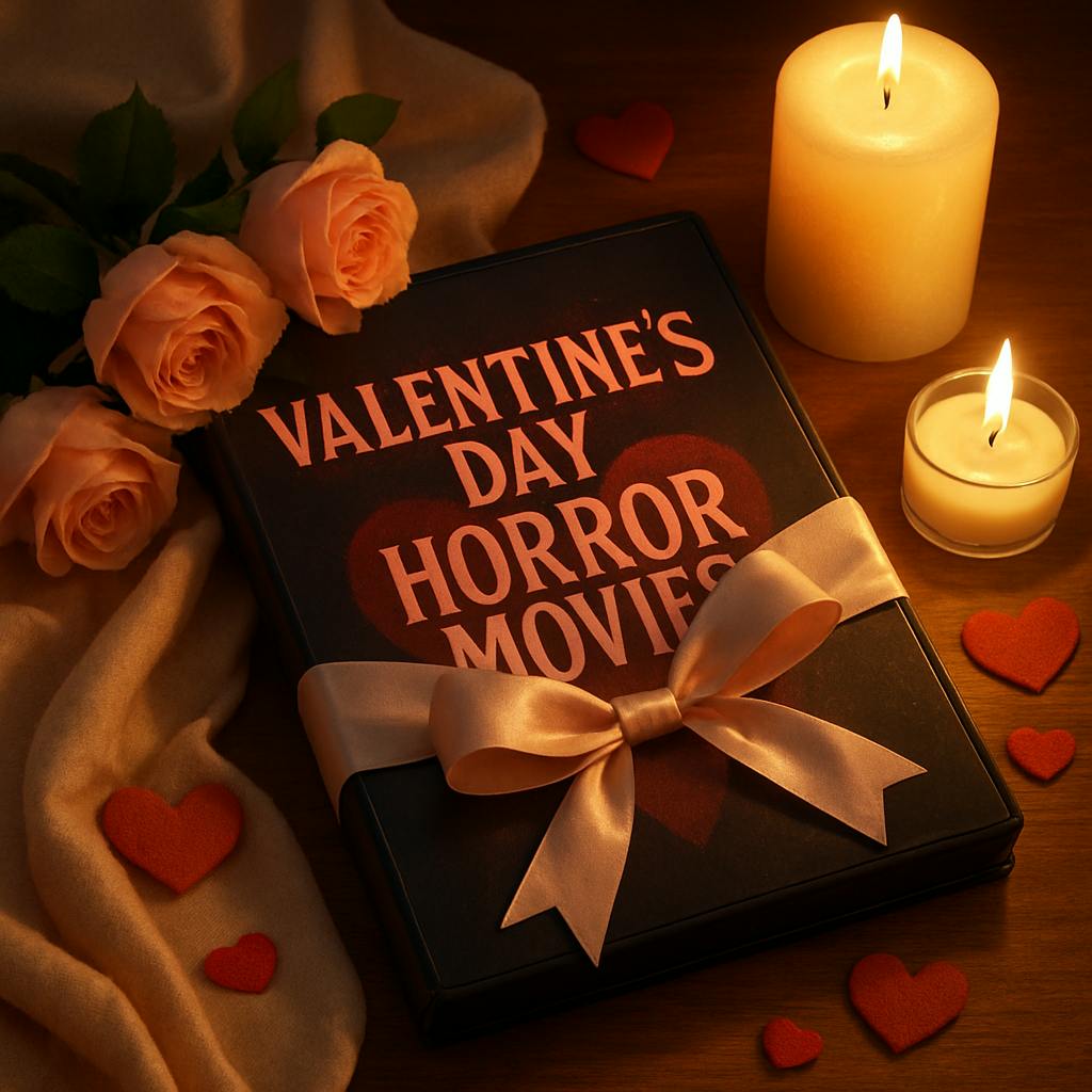 Beautiful illustration for valentine's day horror movies