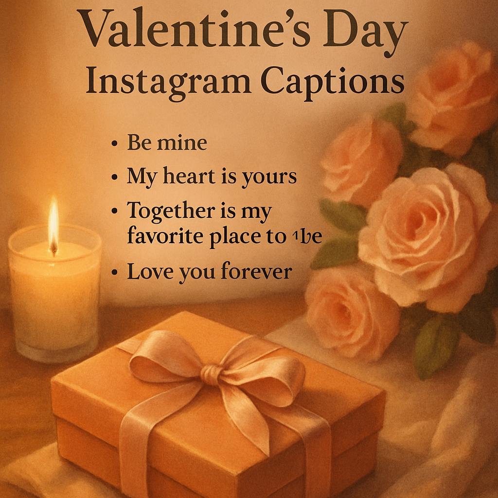 Beautiful illustration for valentine's day instagram captions