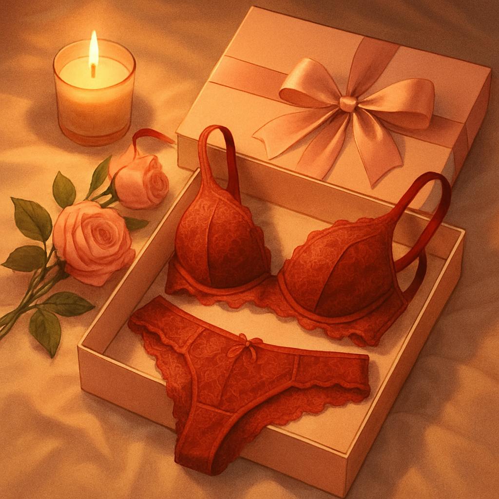 Beautiful illustration for valentine's day lingerie