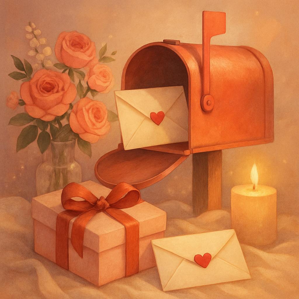 Beautiful illustration for valentine's day mailbox