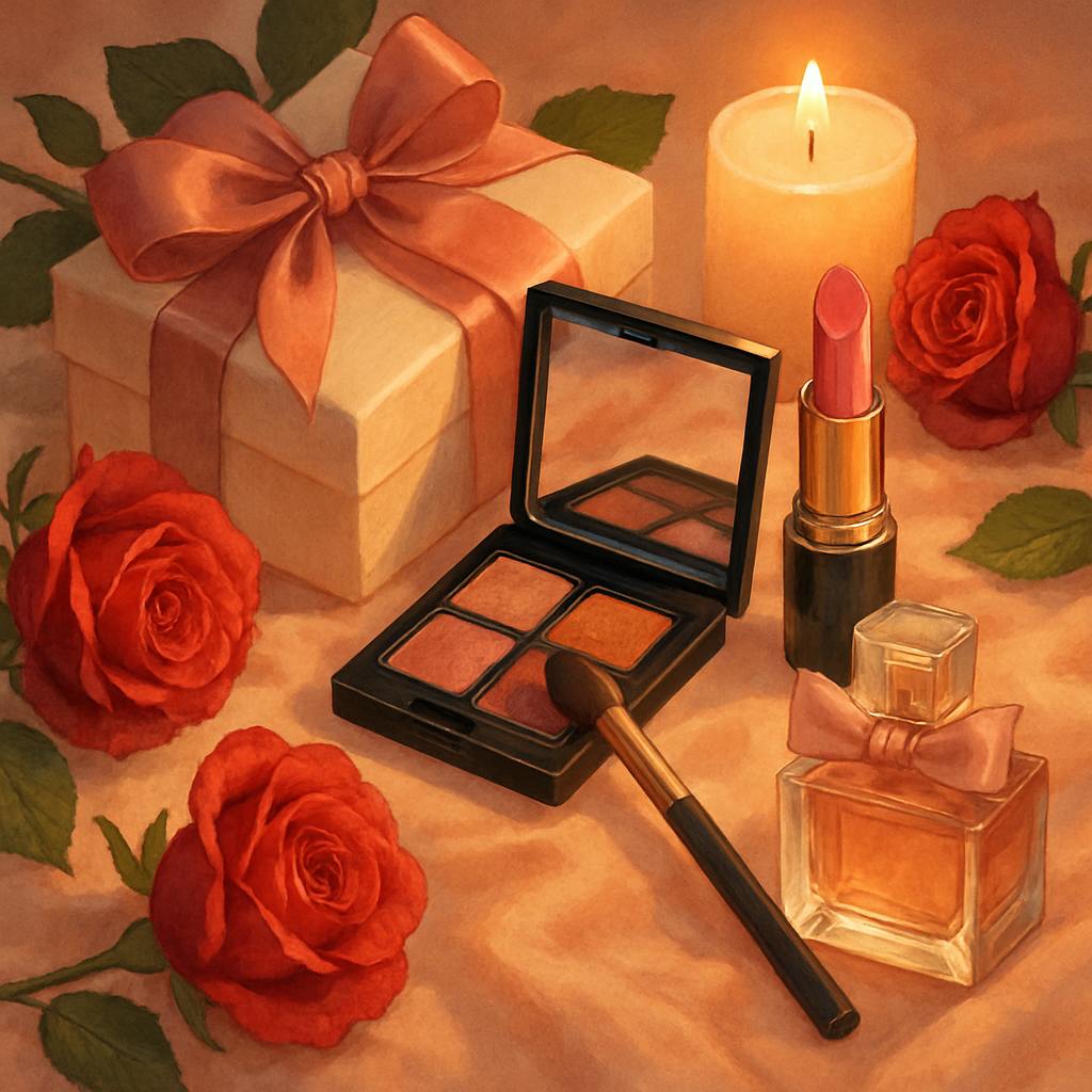 Beautiful illustration for valentine's day makeup