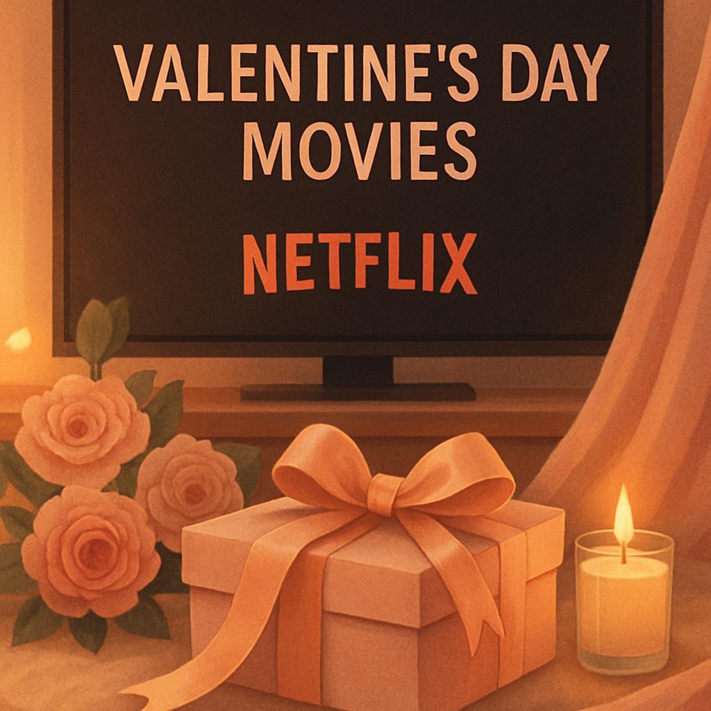 Beautiful illustration for valentine's day movies on netflix