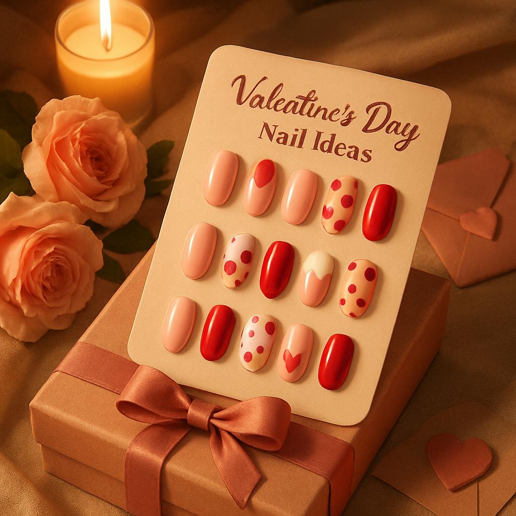 Beautiful illustration for valentine's day nail ideas