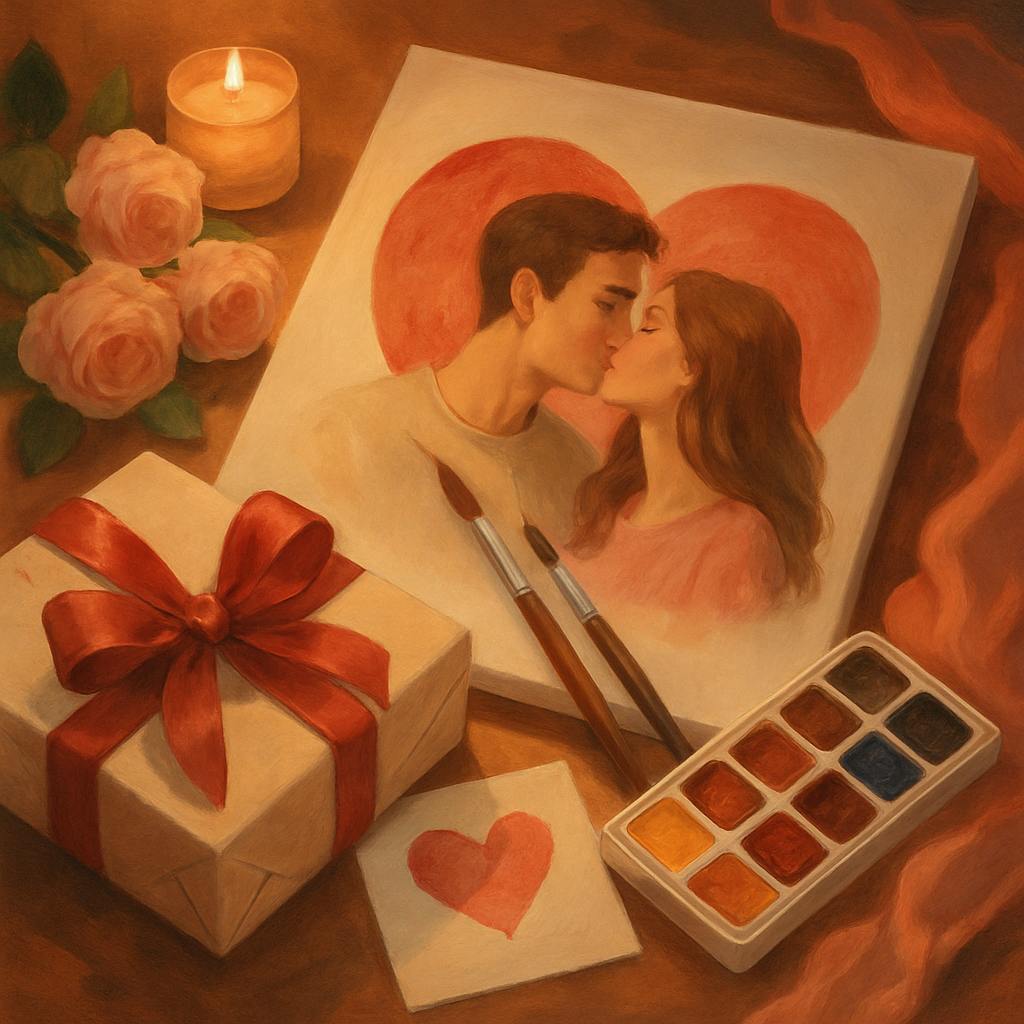 Beautiful illustration for valentine's day painting ideas