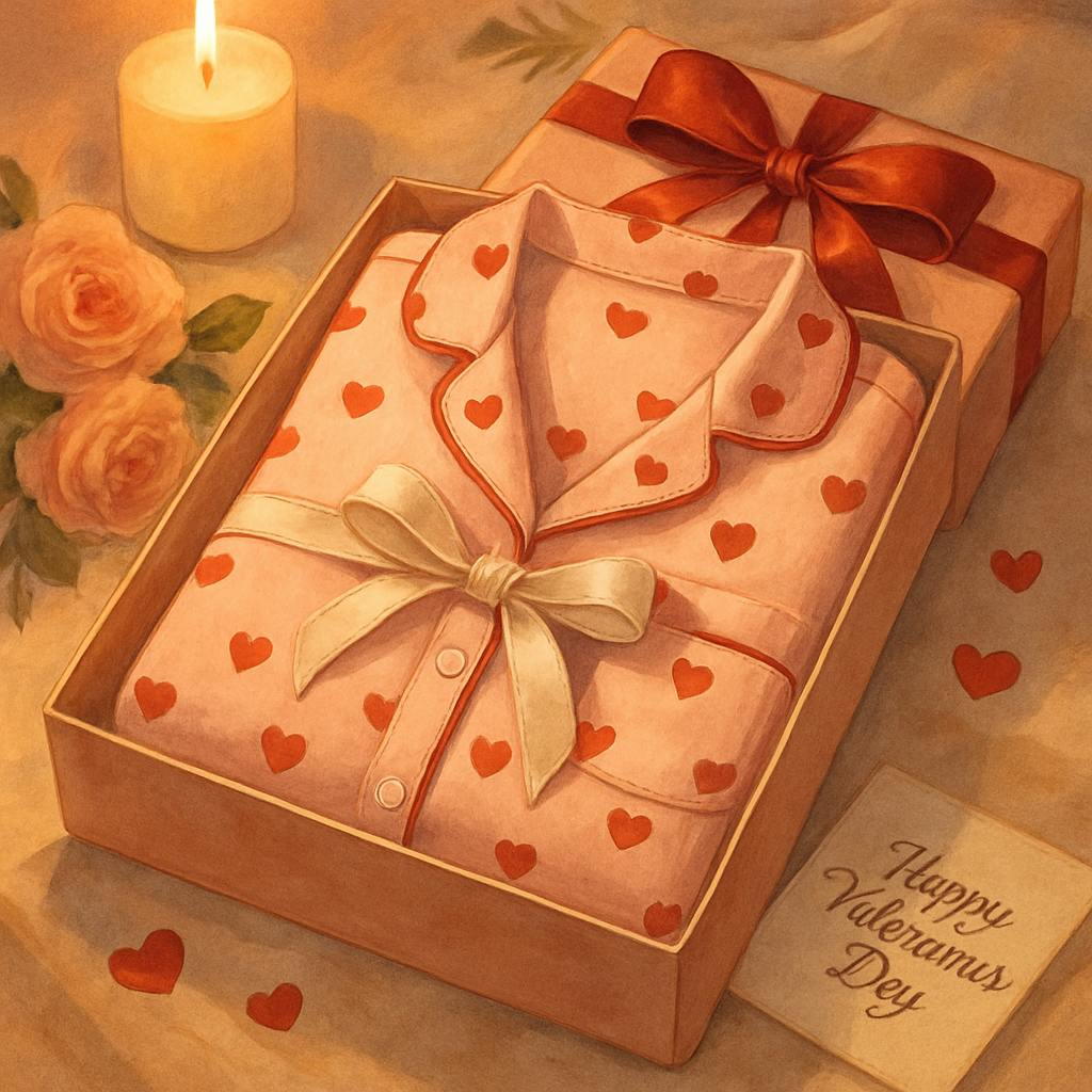 Beautiful illustration for valentine's day pajamas