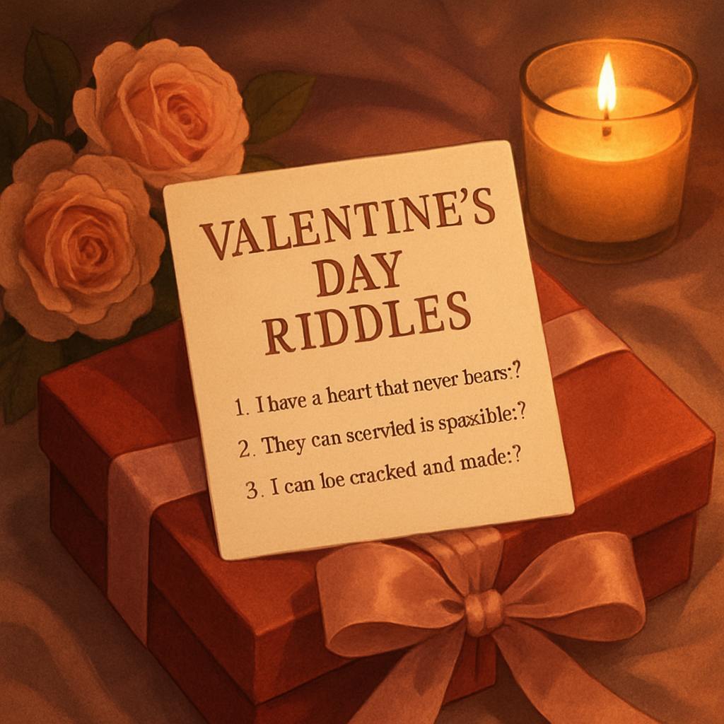 Beautiful illustration for valentine's day riddles