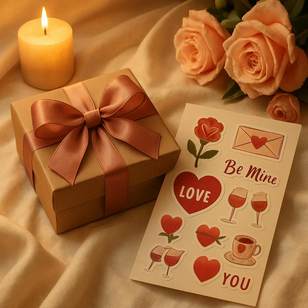 Beautiful illustration for valentine's day stickers