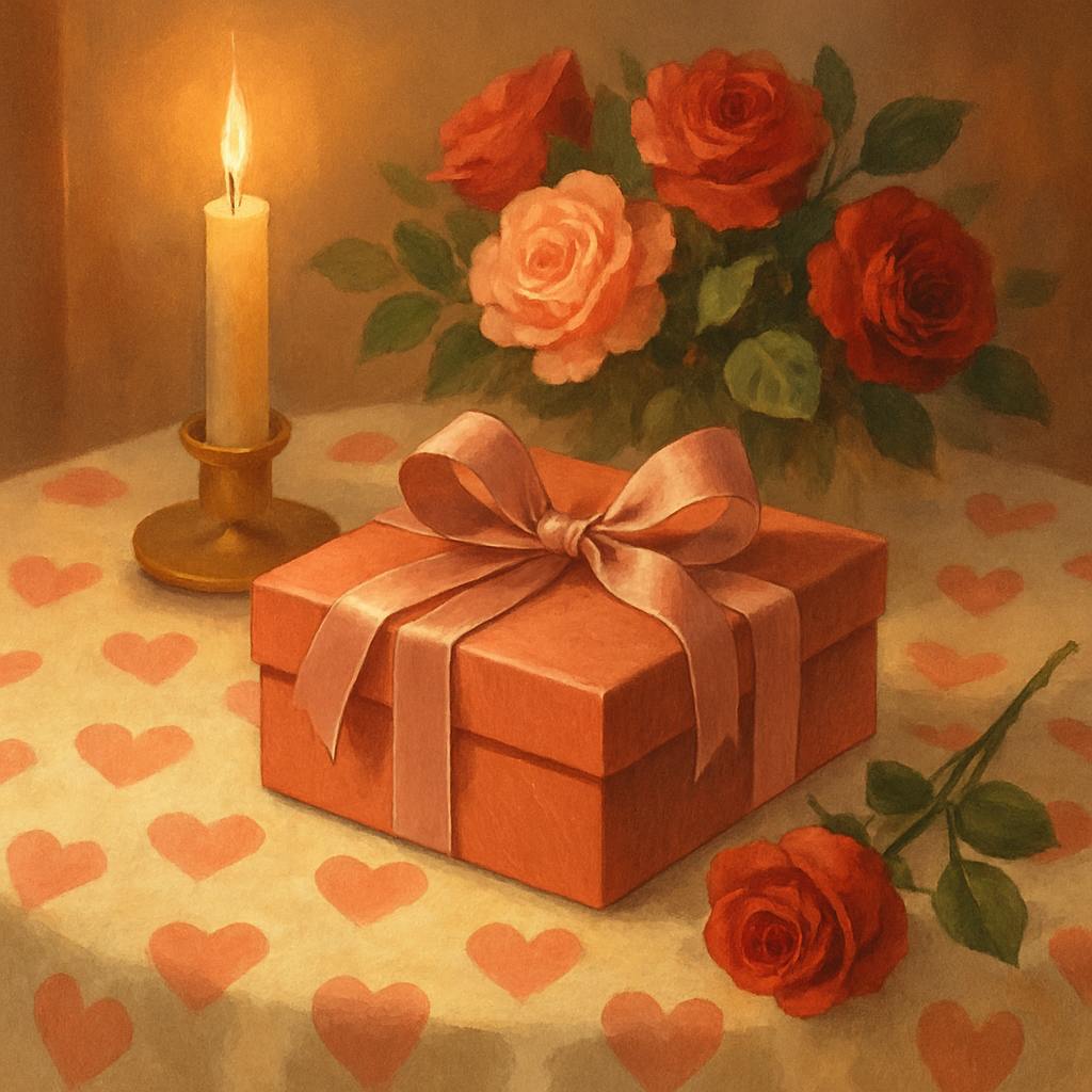 Beautiful illustration for valentine's day tablecloth