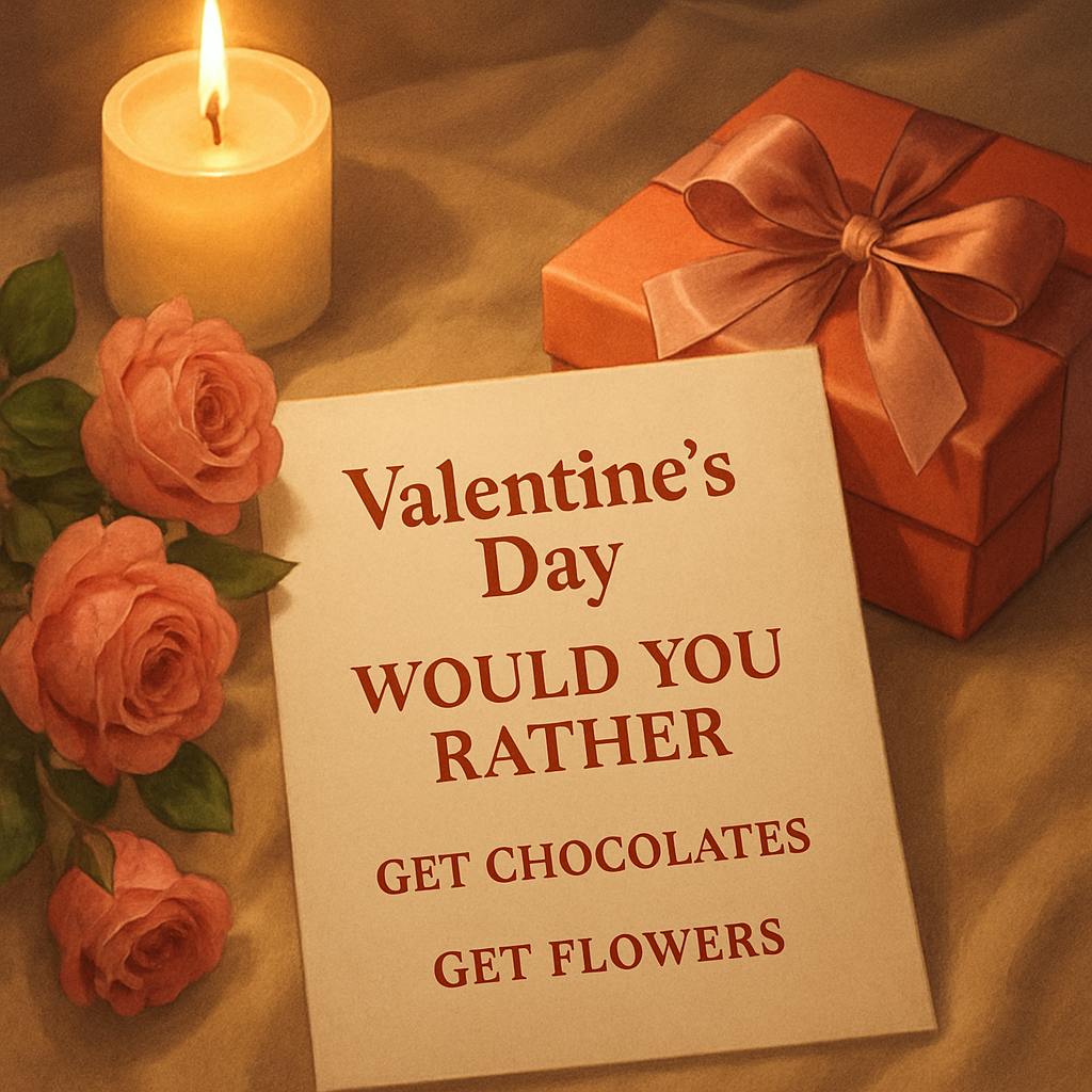 Beautiful illustration for valentine's day would you rather