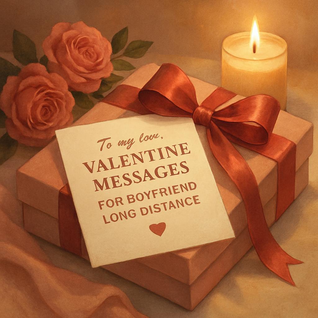 Beautiful illustration for valentine messages for boyfriend long distance