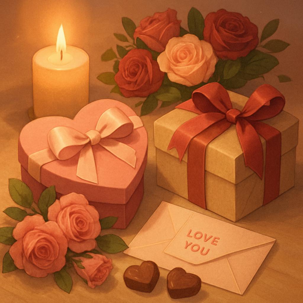 Beautiful illustration for cute valentines gifts