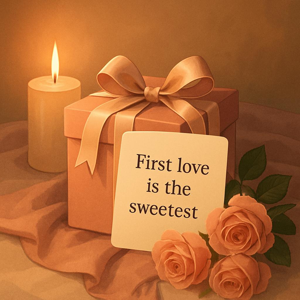 Beautiful illustration for cute first love quotes