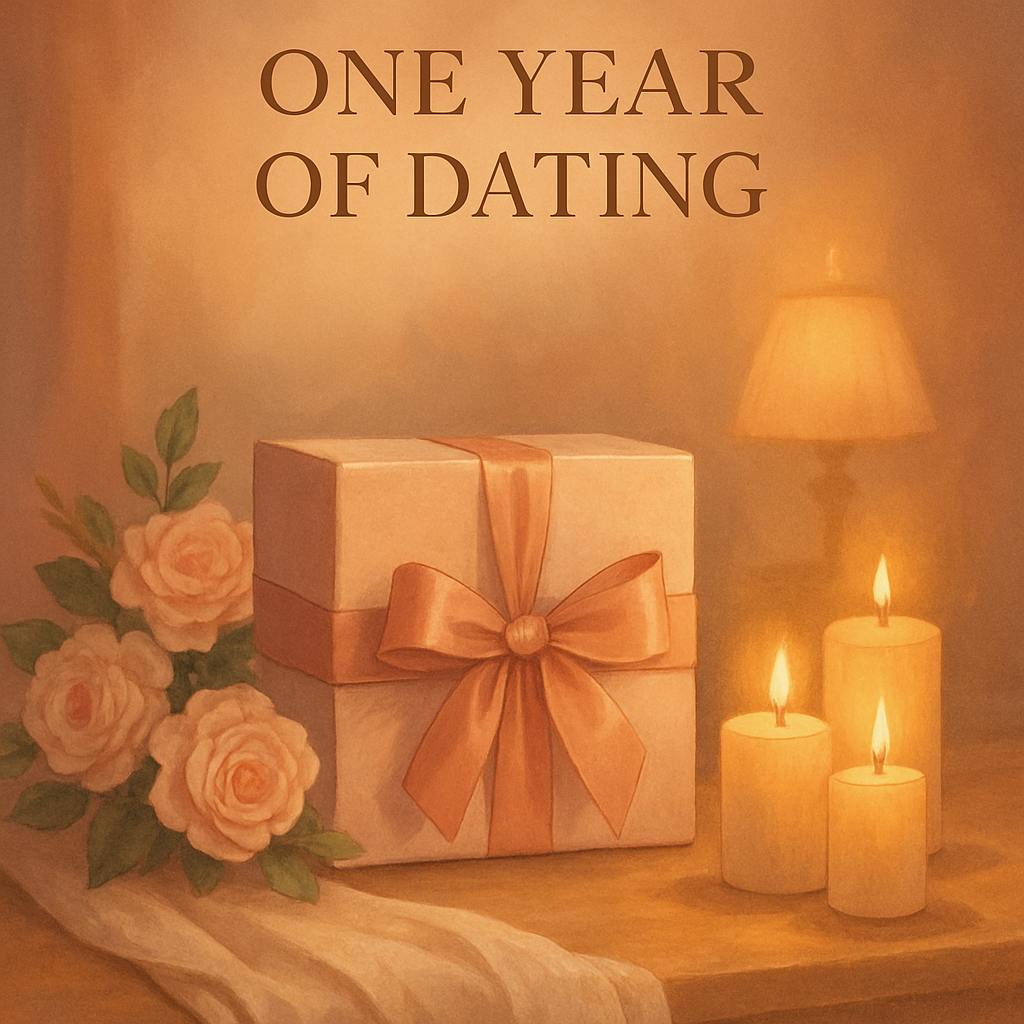 Beautiful illustration for captions for one year dating