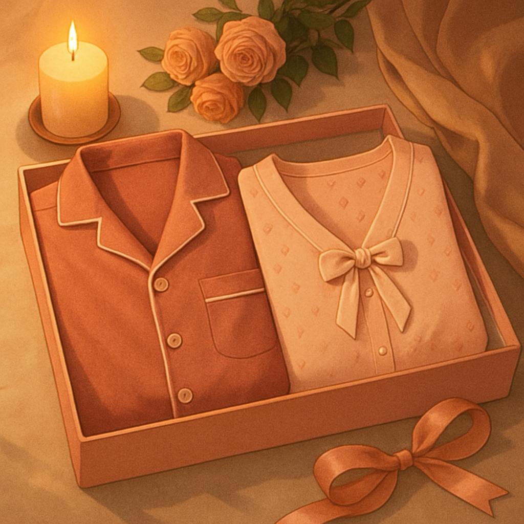 Beautiful illustration for matching pajamas for couples