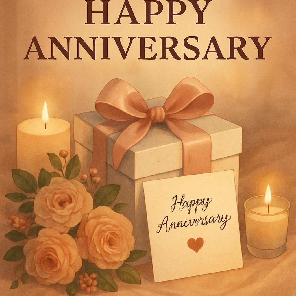 Beautiful illustration for wedding anniversary wishes for couple