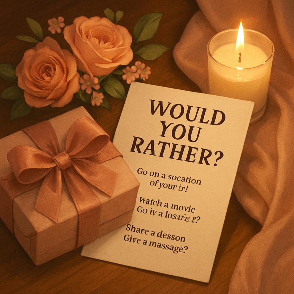 Beautiful illustration for would you rather questions for couples