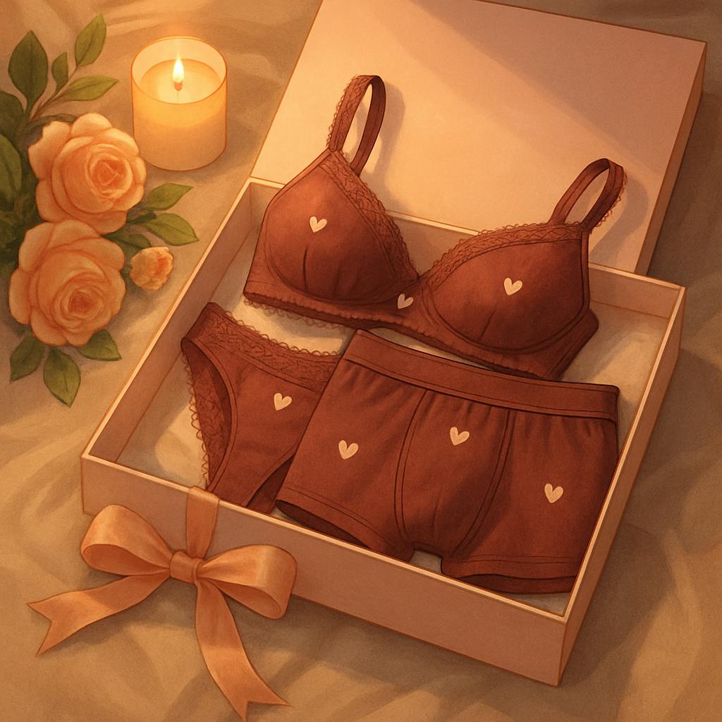 Beautiful illustration for matching underwear for couples