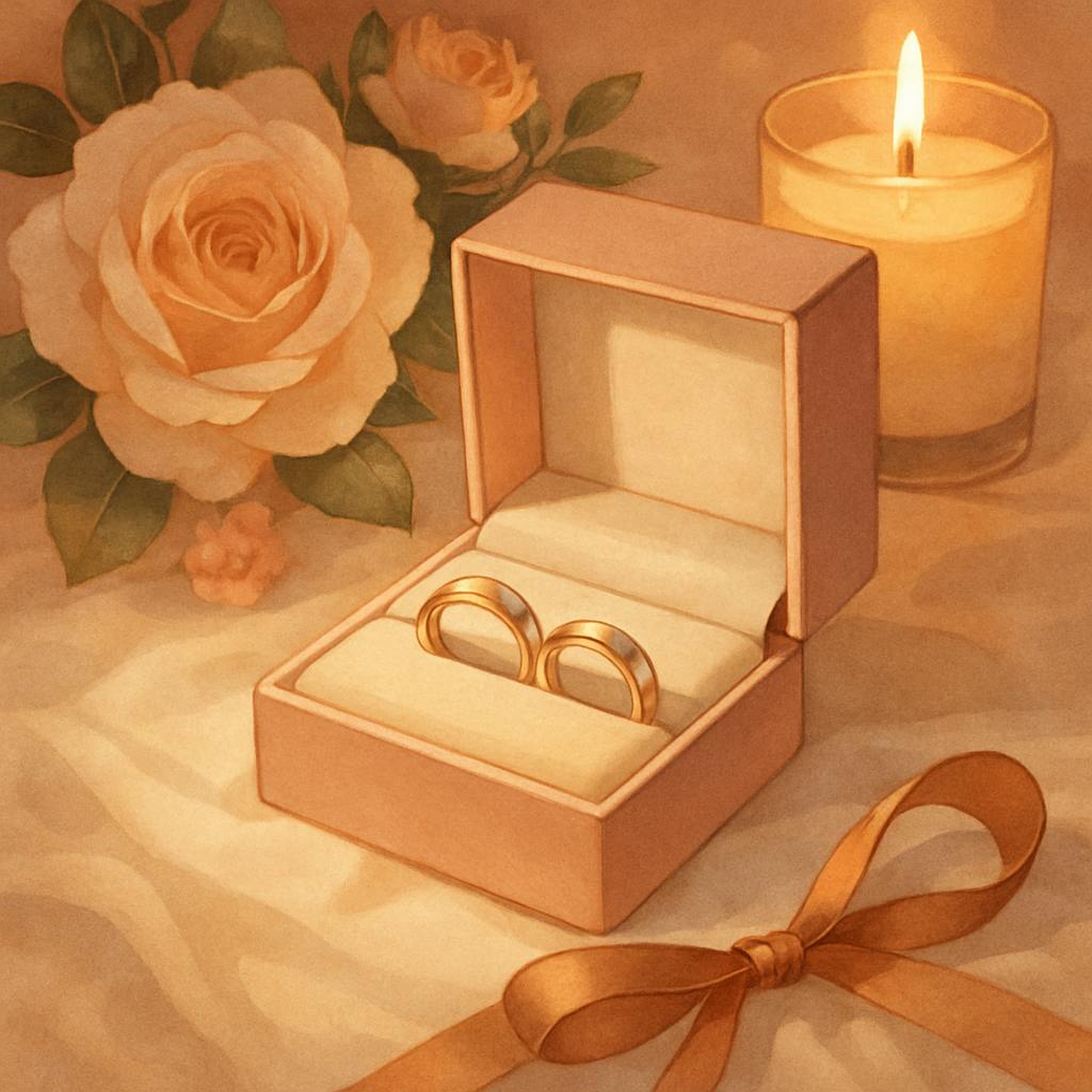 Beautiful illustration for matching rings for couples