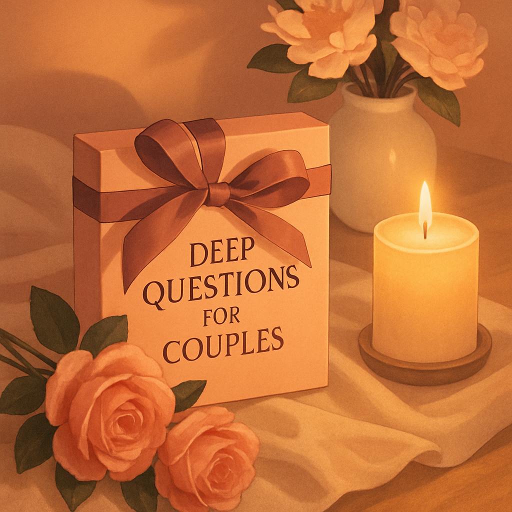Beautiful illustration for deep questions for couples