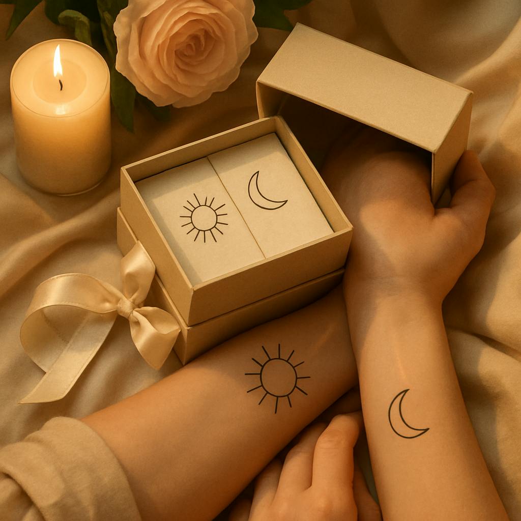 Beautiful illustration for unique relationship couples tattoos