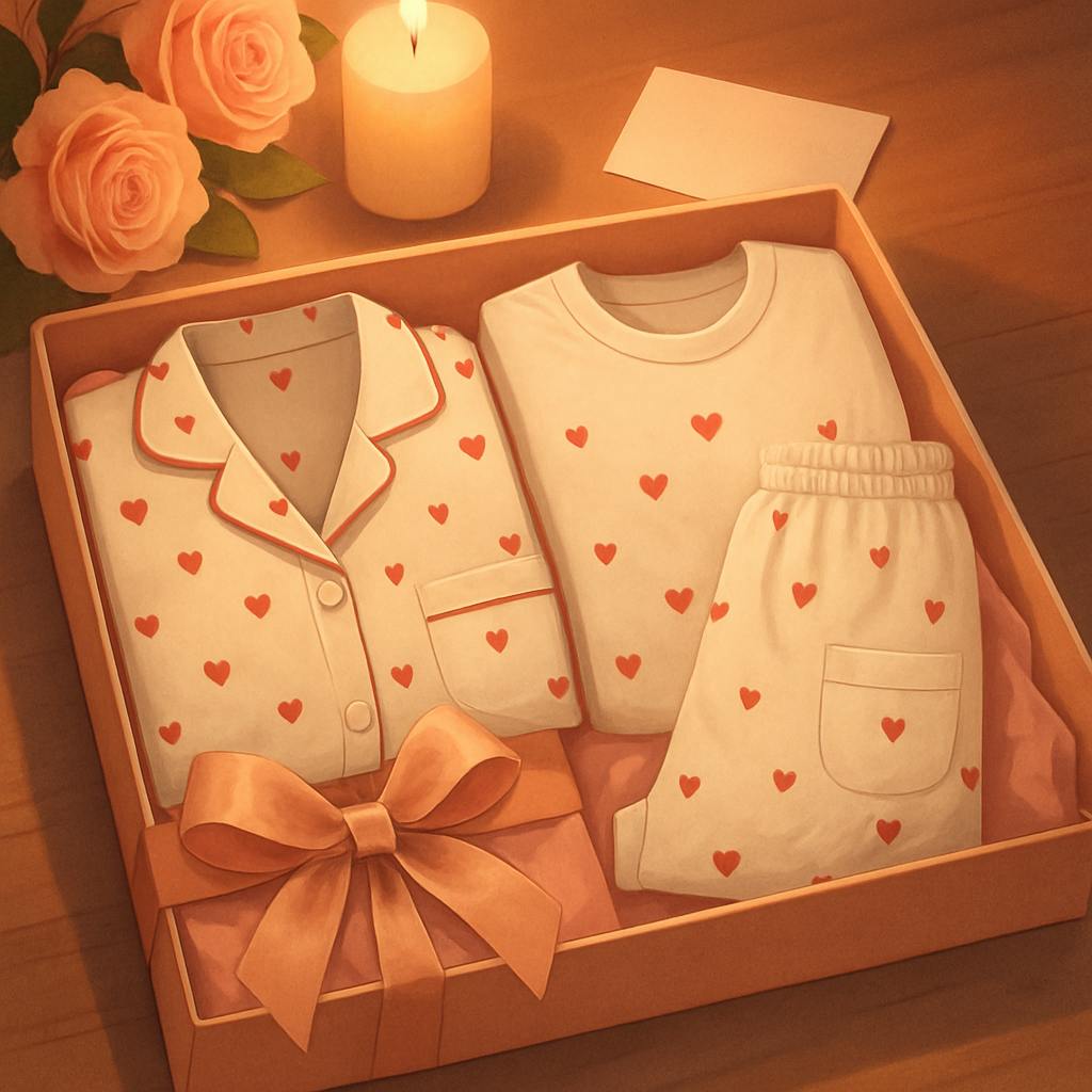 Beautiful illustration for matching pjs for couples