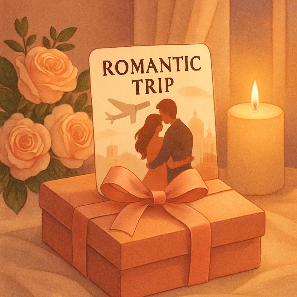 Beautiful illustration for romantic trips for couples