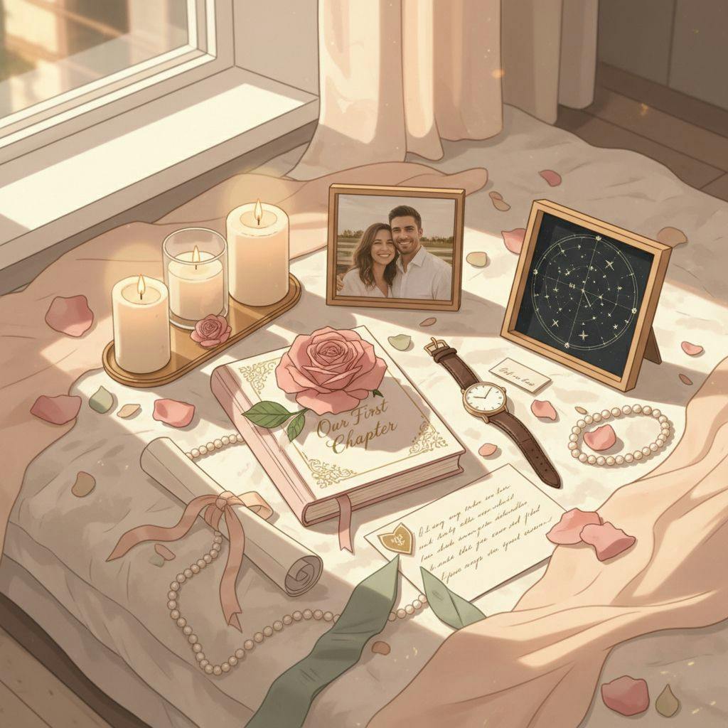 Beautiful illustration for 1st anniversary gifts