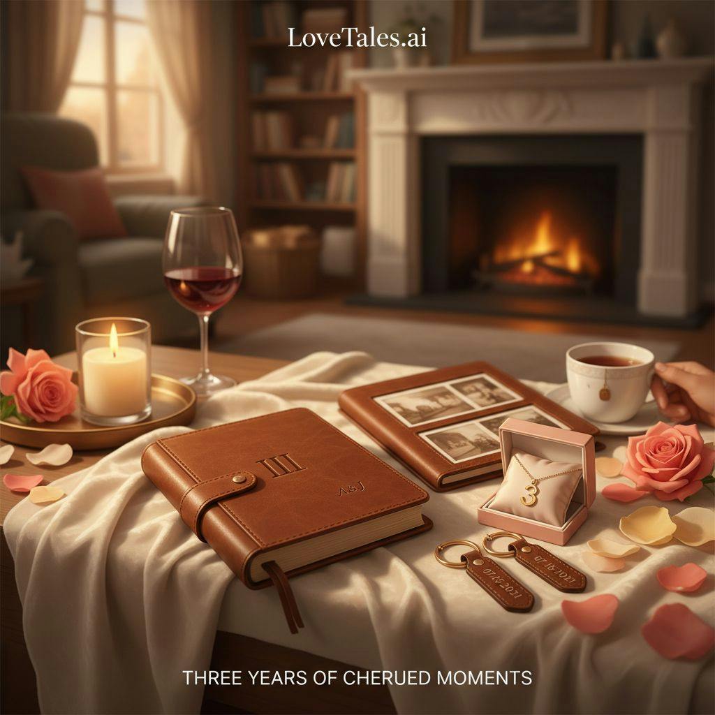 Beautiful illustration for 3rd anniversary gifts