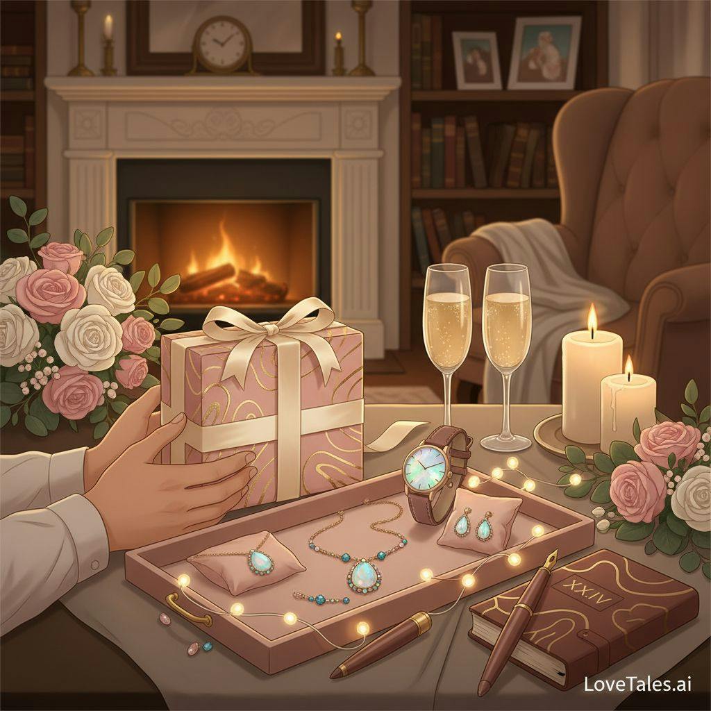 Beautiful illustration for 34th anniversary gifts