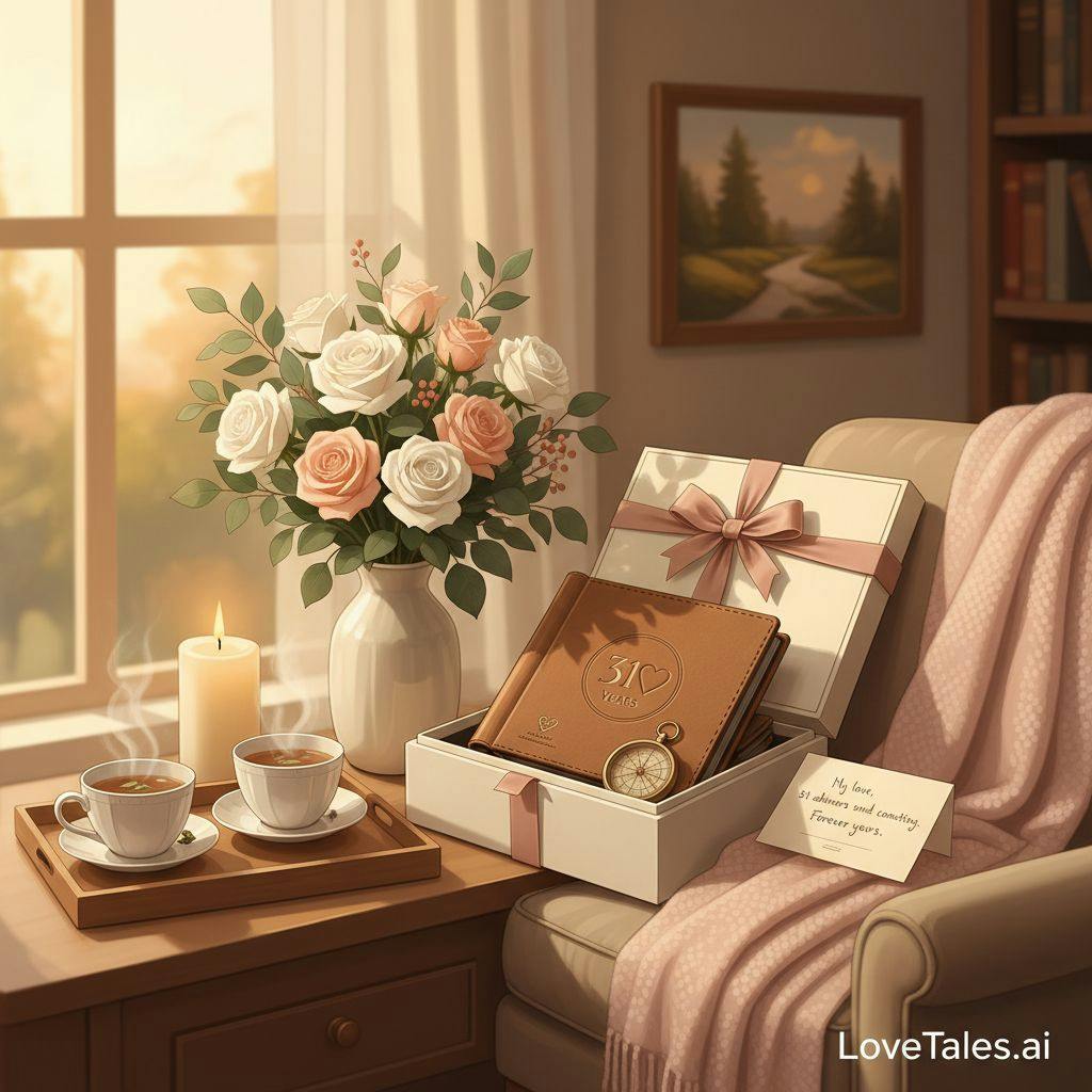 Beautiful illustration for 31st anniversary gifts