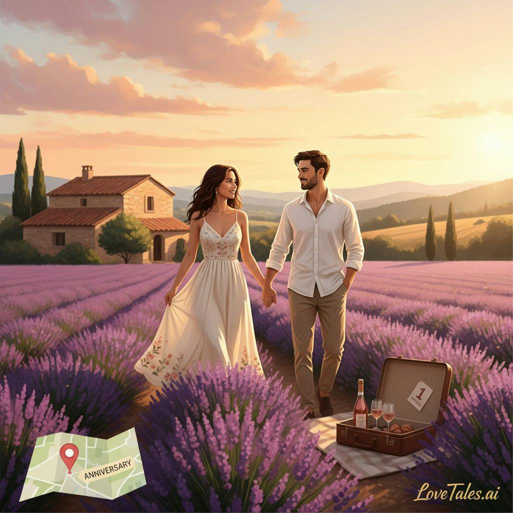 Beautiful travel illustration for anniversary trip ideas for 1st anniversary