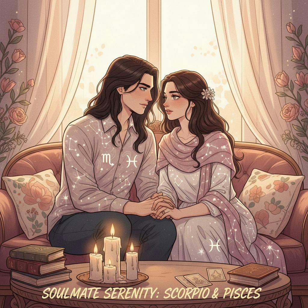 Beautiful illustration for Zodiac Scorpio and Pisces