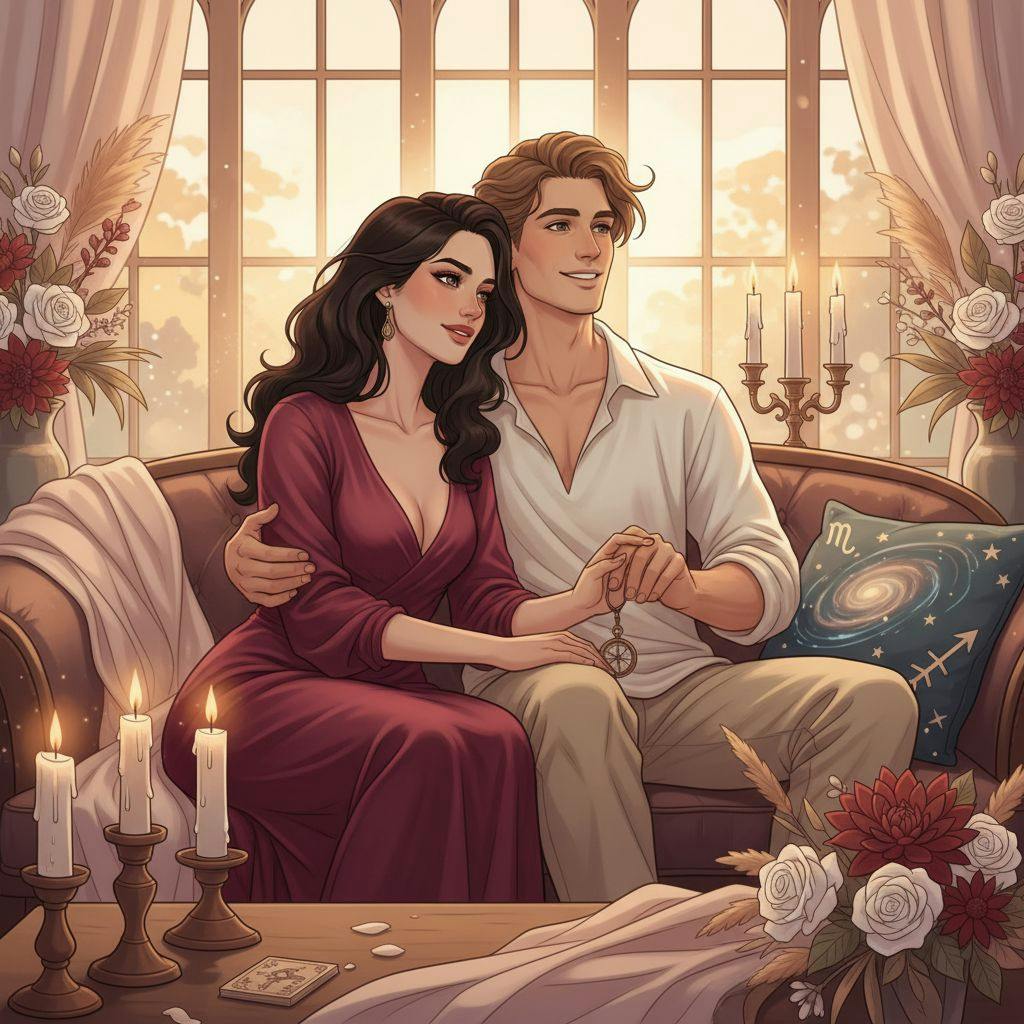 Beautiful illustration for Zodiac Scorpio and Sagittarius