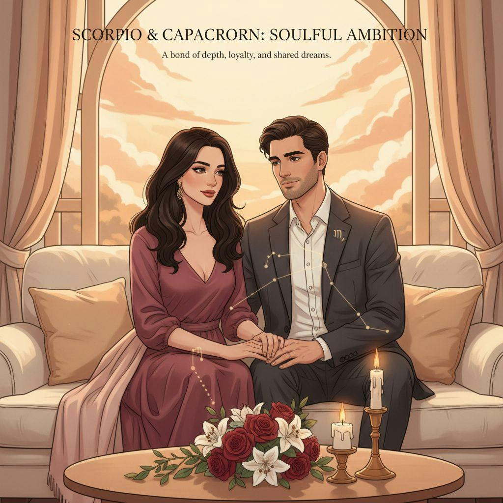 Beautiful illustration for Zodiac Scorpio and Capricorn