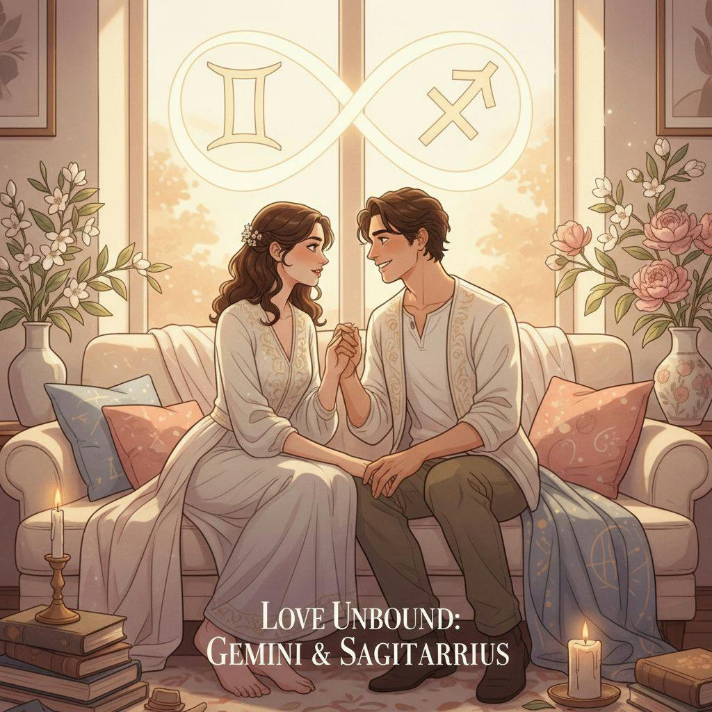 Beautiful illustration for Zodiac Gemini and Sagittarius